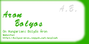 aron bolyos business card